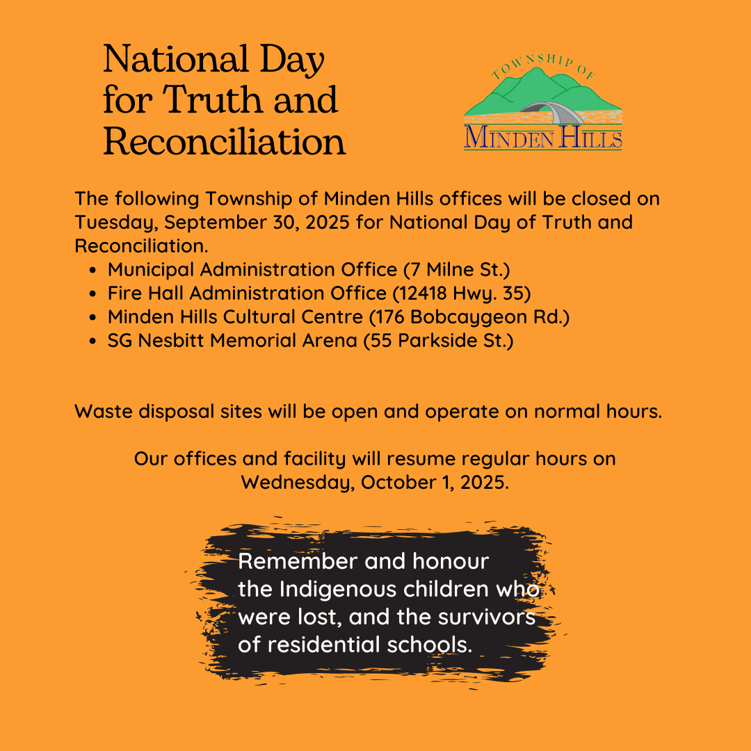 Township of Minden Hills office closures for National Day for Truth and Reconciliation