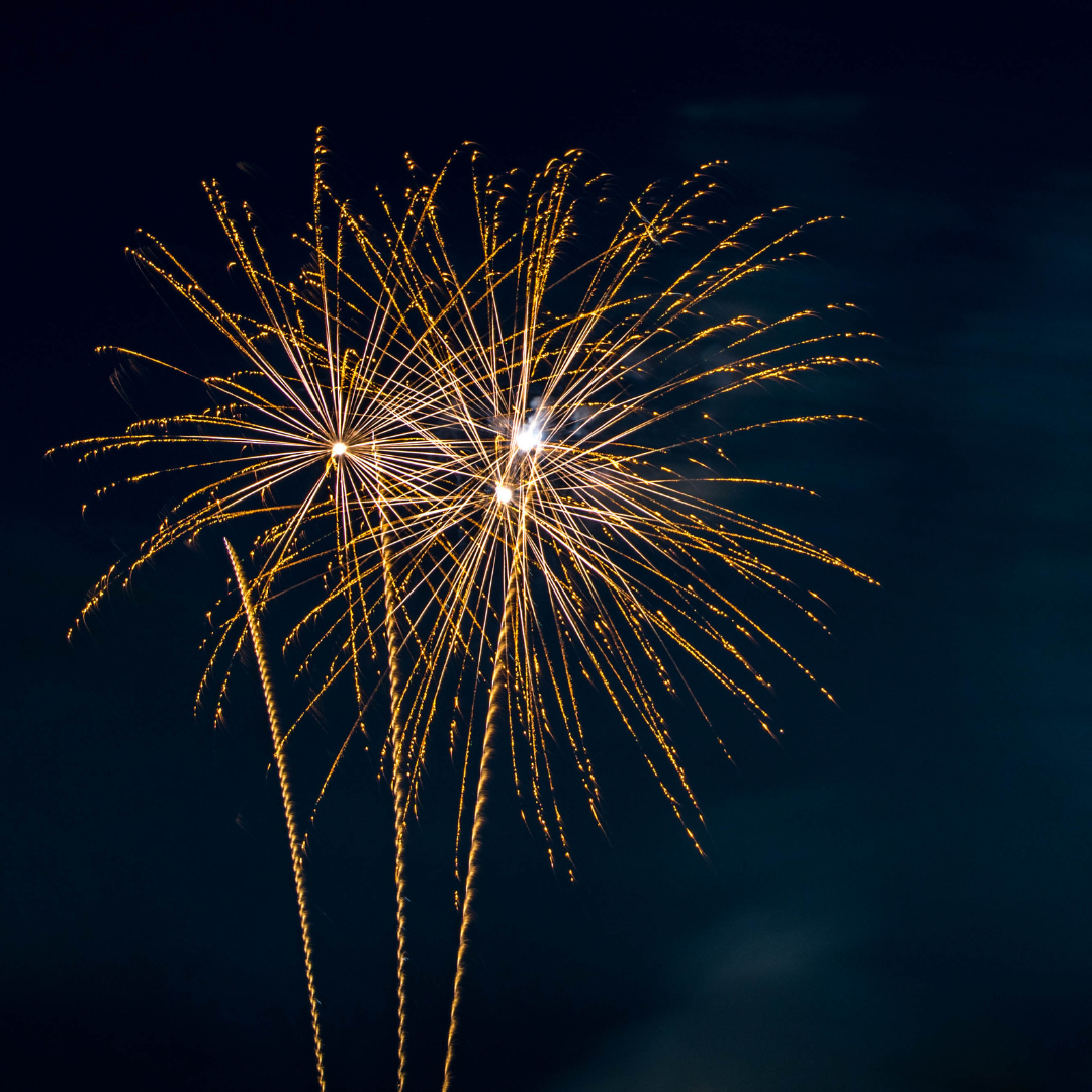 Fireworks against a dark night sky