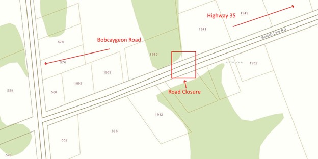 construction zone map for Scotch Line East