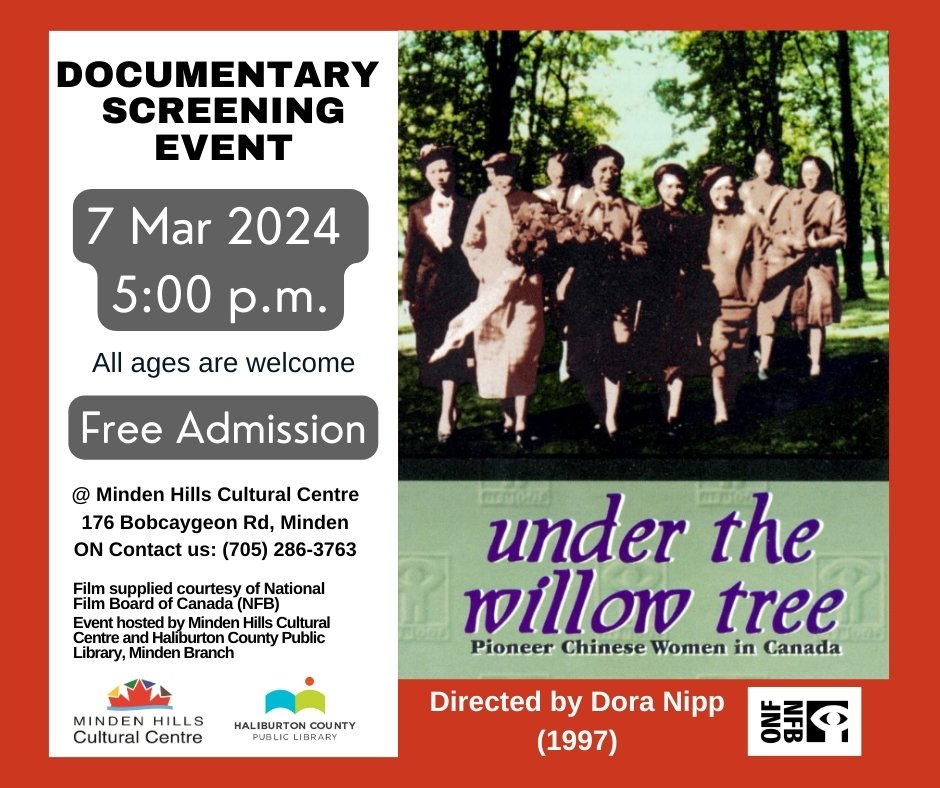 Documentary Screening of Under the Willow Tree on March 7, 2024 at the Minden Hills Cultural Centre