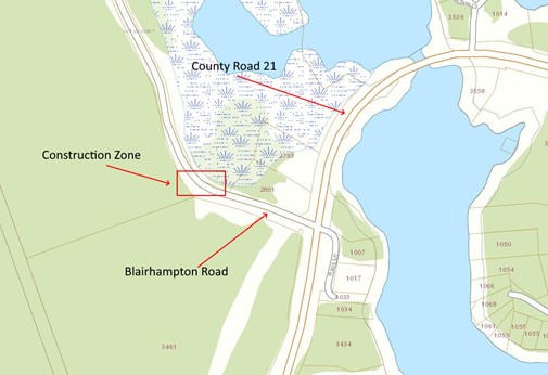 map of Blairhampton Culvert construction
